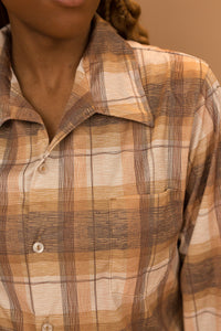 tan plaid 70's shirt